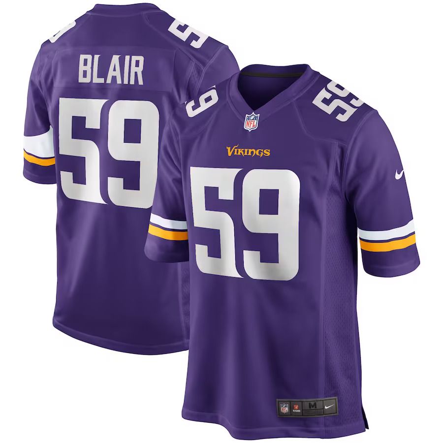 Men Minnesota Vikings 59 Matt Blair Nike Purple Game Retired Player NFL Jersey